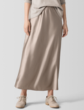 Stretch Silk Charmeuse Full Length Skirt