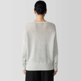 Merino Open Knit Crew Neck Sweater