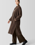 Lightweight Boiled Wool High Collar Coat