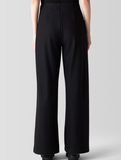 Boiled Wool Jersey Full Length Wide Leg Pant