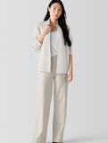 Boiled Wool Jersey Full Length Wide Leg Pant