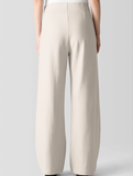 Boiled Wool Jersey Full Length Wide Leg Pant