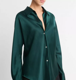 Silk Bias Long-Sleeve Blouse