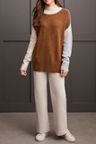 Colorblock Mock Neck Sweater