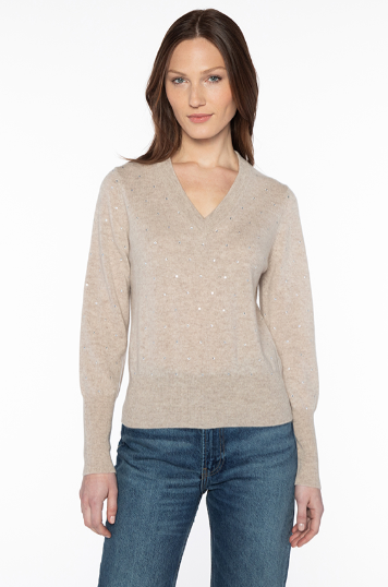 Cashmere Crystal Vneck