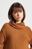 L/S Cowl Neck Sweater w/ Open Stitch