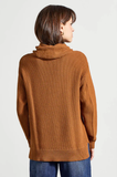 L/S Cowl Neck Sweater w/ Open Stitch