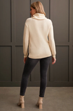 L/S Cowl Neck Sweater w/ Open Stitch