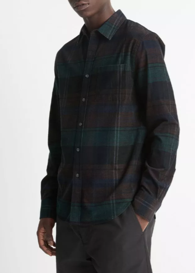 Sierra Corduroy Plaid Long Sleeve V-Neck