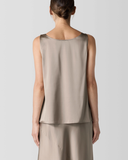 Stretch Silk Charmeuse Scoop Neck Tank