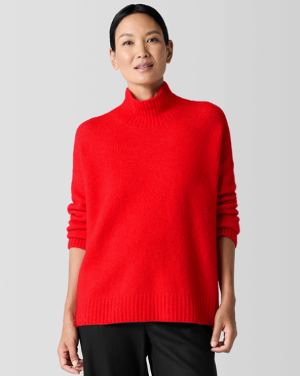 Cashmere Silk Boucle Bliss Turtleneck Box Top