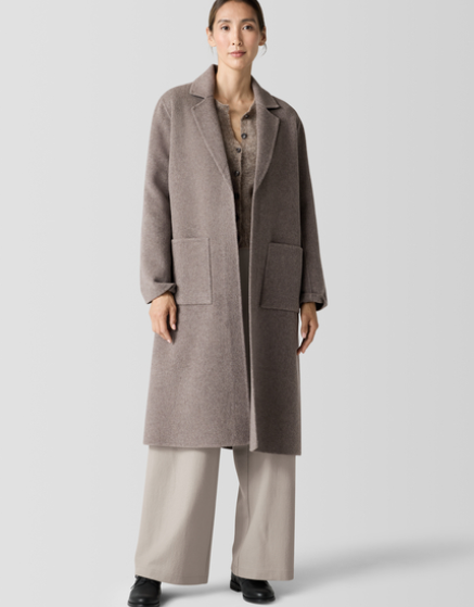 Doubleface Wool Cloud Calf Length Blazer Coat