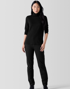 Sheer Knit Turtleneck Top