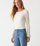 Valerie London Rib Bell Sleeve Top