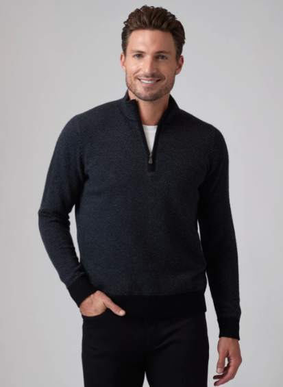 Pure Cashmere 1/4 Zip Mock