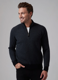 Pure Cashmere 1/4 Zip Mock