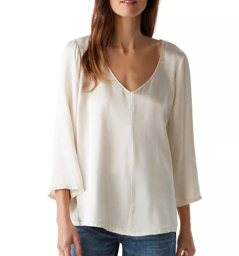 Cobie V-Neck Satin Top