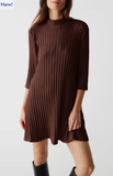 Mirabelle Mock Neck Rib Minidress