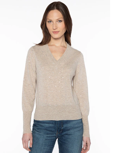 Cashmere Crystal Vneck