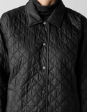 Eggshell Recycled Nylon Classic Collar Quilted Jacket