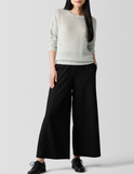 Boiled Wool Jersey Wide Ankle Pant