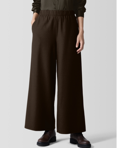 Boiled Wool Jersey Wide Ankle Pant