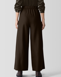 Boiled Wool Jersey Wide Ankle Pant