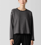 Striped Cozy Brushed Terry Box-Top