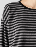 Striped Cozy Brushed Terry Box-Top