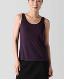 Stretch Silk Jersey Scoop Neck Slim Tank