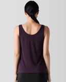 Stretch Silk Jersey Scoop Neck Slim Tank