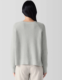 Cotton & Recycled Cashmere Thermal Raglan Sleeve Crew Neck Sweater