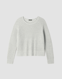 Cotton & Recycled Cashmere Thermal Raglan Sleeve Crew Neck Sweater