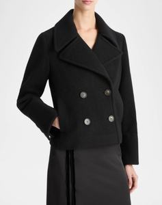 Boiled Wool Crop Peacoat