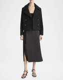 Boiled Wool Crop Peacoat