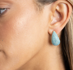 Celine CZ Raindrop Earring Turquoise