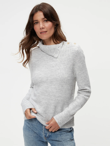 Sienna Cozy Knit Tneck Button Sweater