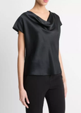 Silk Cowl-Neck Blouse