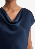 Silk Cowl-Neck Blouse