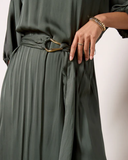 Satin Viscose Dress w/Belt