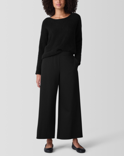 Lightweight Ponte Wide Ankle Pant