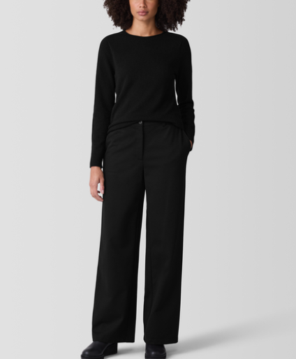 Washable Flex Ponte Wide Full Length Trouser