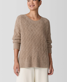 Fringed Organic Cotton Crew Neck Sweater