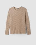 Fringed Organic Cotton Crew Neck Sweater