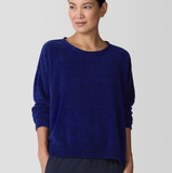 Organic Cotton Chenille Jewel Neck Sweater