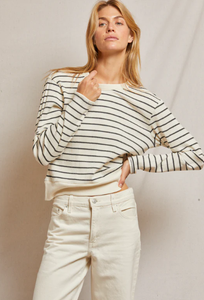 Stef Rib Striped L/S Boxy Tee