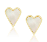 Aubrey MOP Heart Studs