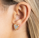 Aubrey MOP Heart Studs