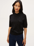 Sabel Soft Metallic Mock Neck Top