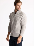 The River Cashmere Blend Cable Zip Mock